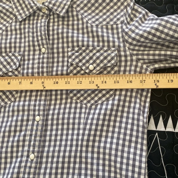 LEVI’S Women’s Western Pearl Snaps Checkered Shirt Dress Size S - Picture 9 of 12